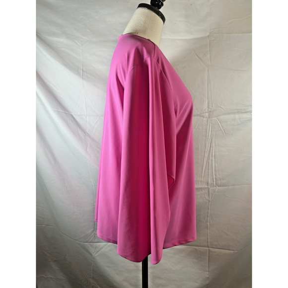 Jude Connally Daniella Top women Medium Hot Pink V-Neck Tunic Top Shirt Blouse - Picture 4 of 10